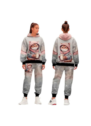 Женский спортивный костюм двойка кот чашка Яскраво (323652209)