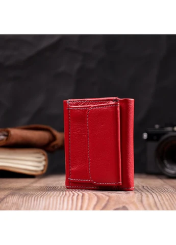 Яскравий маленький гаманець для жінок із натуральної шкіри ST Leather Червоний Верховинка 19502 (398293696)