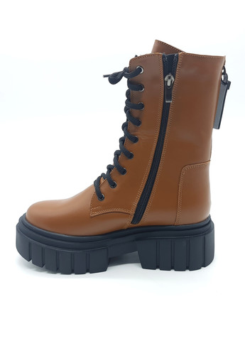 Осенние женские ботинки зимние коричневые кожаные fs-14-7 23,5 см (р) Foot Step