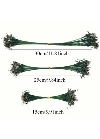 Металлические рыболовные поводки 10 шт, 30 см – прочные, с вертлюгами, для ловли щуки, судака, окуня No Brand (370030890)