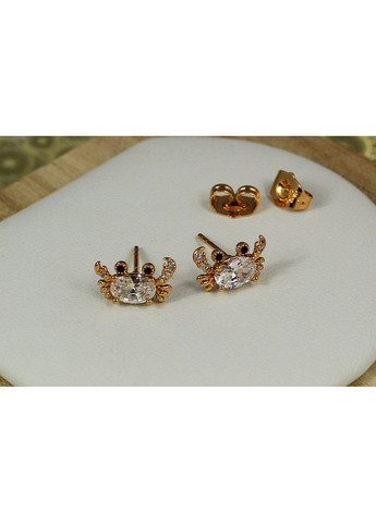 Сережки гвоздики крабики 8 мм золотисті love-shopping Xuping Jewelry (354657902)