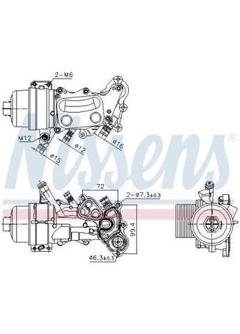 Радіатор масляний з корпусом масляного фільтра Nissens (360486372)