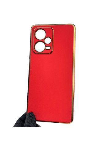 Чехол для Redmi Note 12 Pro plus 5G с золотой окантовкой защитой камеры редми нот 12 про плюс красный Xiaomi (366022774)