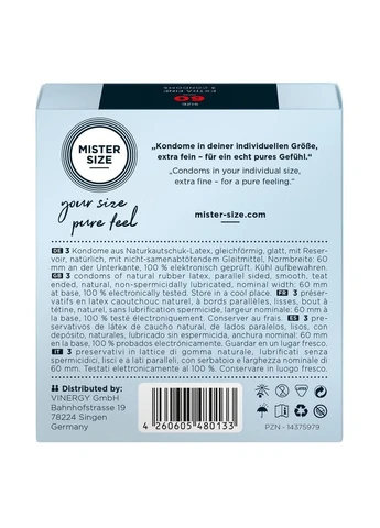 Презервативы 60mm pack of 3 Mister Size (296932718)