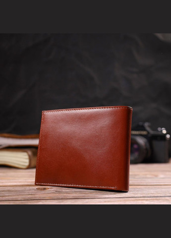 Кошелек мужской Кожаный без застежки гладкий 21762 Коричневий Canpellini (306882293)