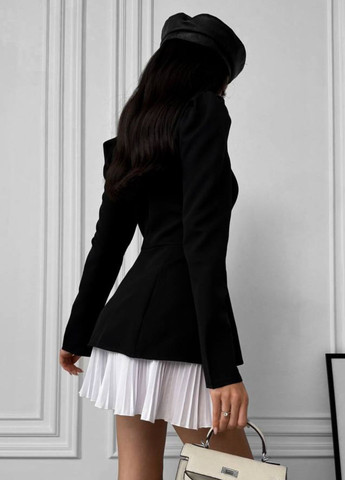 Чорно-білий кежуал міні сукня з подвійною плісированою спідницею плісована Allthings