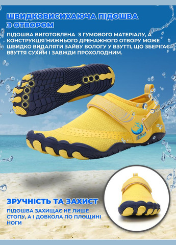 Аквашузы детские (Размер 36) кроксы тапочки для моря, Стопа 22.3-22.8 см. Унисекс обувь Коралки Crocs Style Желтые VelaSport (275335022)