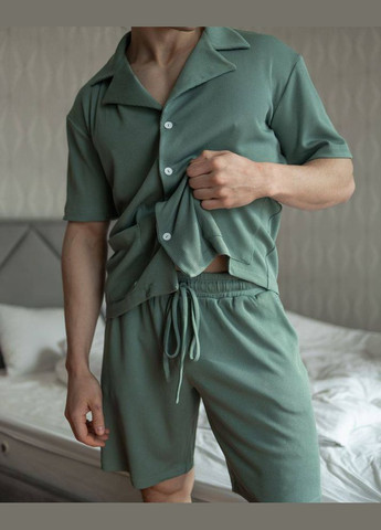 Мужской пижамный костюм цвет зеленый р.L 453363 New Trend (286330030)