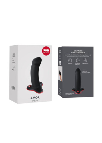 Фалоімітатор Fun Factory AMOR, чорний, довжина 14,6 см, діаметр 3,7 см, вигнутий No Brand (366878016)