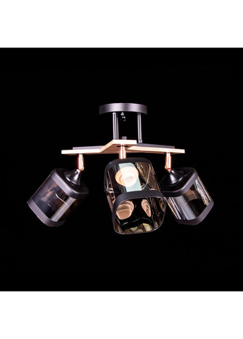 Люстра на 3 лампочки N5292/3/BK+WOOD No Brand (352229941)