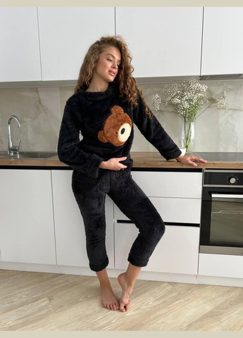 Черная зимняя пижама женская черная m (2502) GT