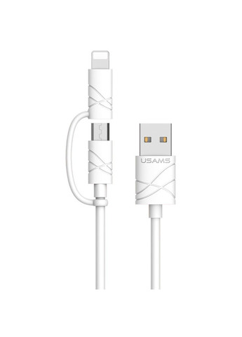Дата кабель US-SJ077 2in1 U-Gee USB to Micro USB + Lightning (1m) USAMS (291878746)