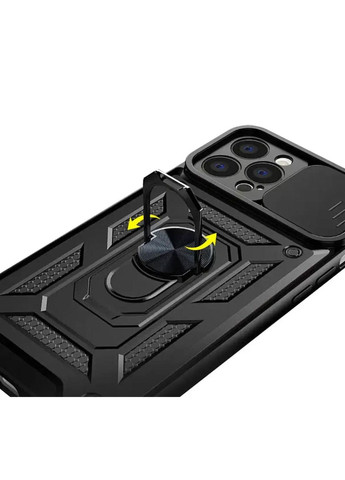 Чехол Shockproof для Apple iPhone 16 Pro - противоударный, с подставкой и шторкой для камеры - Black Primo (369608622)