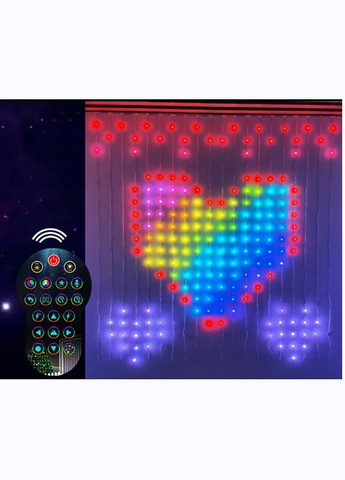 Смарт гірлянда штора 3*3 м 400 LED RGB, керування телефоном чи пультом No Brand (316322109)