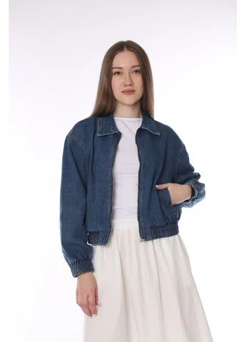 Синяя демисезонная куртка джинсовая женская цвет синий tsb-00292058 Yuki