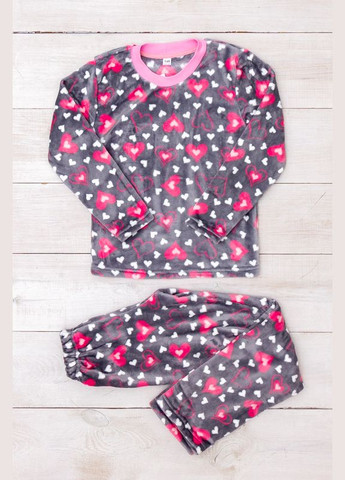 Серая зимняя пижама для девочки (подростковая) футболка + брюки Носи своє