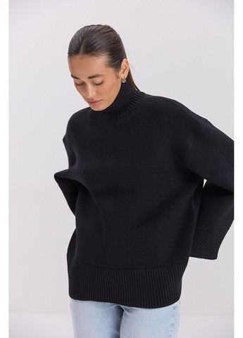 Вязаный женский свитер oversize серый с широкими рукавами Arjen (324392581)