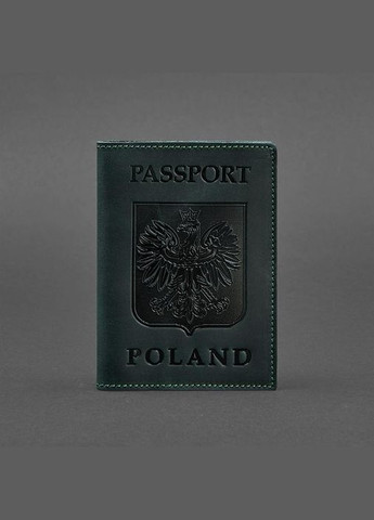 Кожаный переплет для паспорта с польским гербом зеленая Crazy Horse (A-027241) BlankNote (329186822)