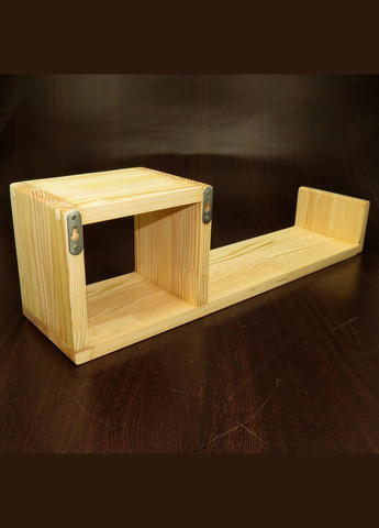 Настенная полка из дерева Банкерс правая бланже (НСП-010001) No Brand (328077075)