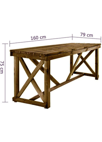 Стол садовый из дерева Мулане капучино (СТС-001409) No Brand (328960963)