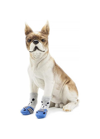 Носки для собак DT812 Медведь S с нескользящими согревающими накладками 18 шт. Lesko (356499520)