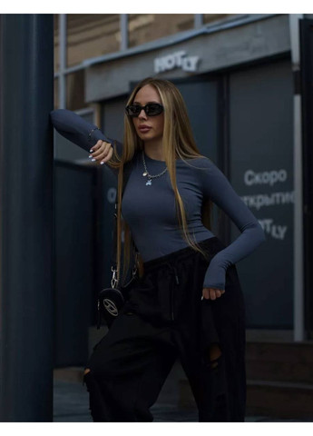 Женский графитовый боди No Brand (360797795)