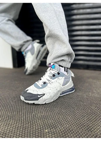 Белые демисезонные кроссовки мужские nike air max 270 react silver x travis scott cactus jack найк аир макс 270 No Brand