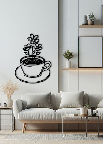 Дерев'яна картина на кухню, декоративне панно з дерева "Ромашковий чай", оригінальний подарунок 25х18 см Woodyard (292013851)