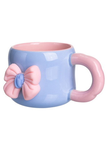 Чашка порцелянова з магнітом Бант 400 (мл) подарункова кружка прикольна чашка для дітей на подарунок з рожевим FM-52D Jooki (372010821)