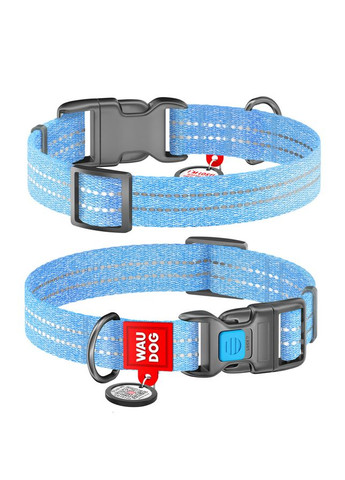 Нашийник для собак із відновленої бавовни WAUDOG Re-cotton з QR паспортом, світловідбиваючий, пластиковий фастекс, Ш 25 мм, Дов No Brand (363199293)