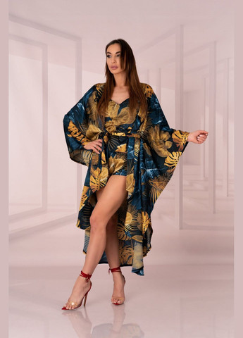 Атласный халат-кимоно Livia Corsetti Handis blue (334016558)