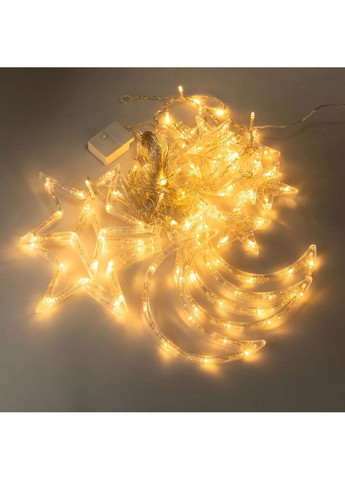 Електрична гірлянда Зірка штора 3 метри жовта для вікон та фотозон світлодіодна прикраса для свят ProDobro (364193042)