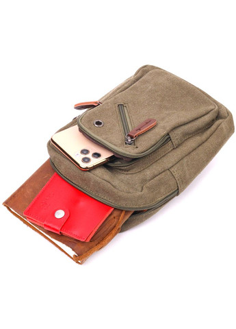 Сумка мужская через плечо из плотного текстиля 21231 Оливковая Vintage (302009366)