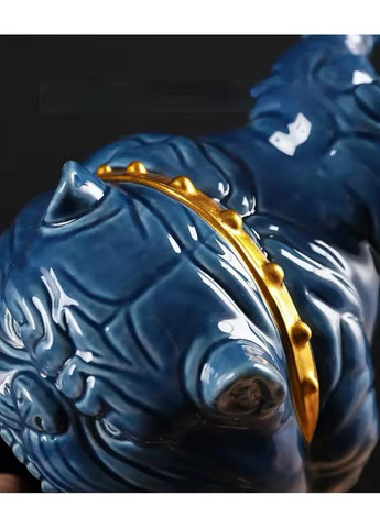 Багатофункціональна статуетка-попільничка-ключниця у вигляді стильного синього бульдога в окулярах No Brand (306433253)