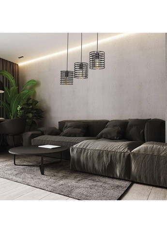 Черная люстра из трех плафонов на планке (07-P9150F-3 BK (500)) No Brand (370070784)