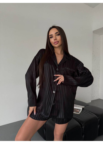 Черная всесезон пижама 2-ка из шелка armani — замеры в описании рубашка + шорты DK/DL Мода без кордонів