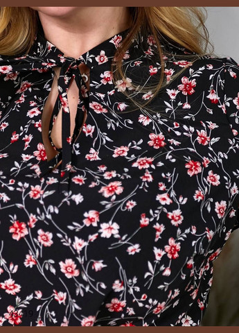 Черное повседневный платье макси свободного кроя Liton с цветочным принтом
