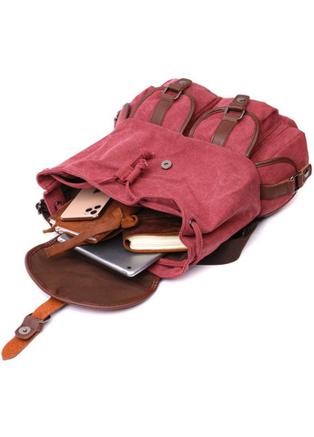 Рюкзак мужской текстильный что закрывается клапаном на магнит 22153 Бордовый Vintage (301871624)