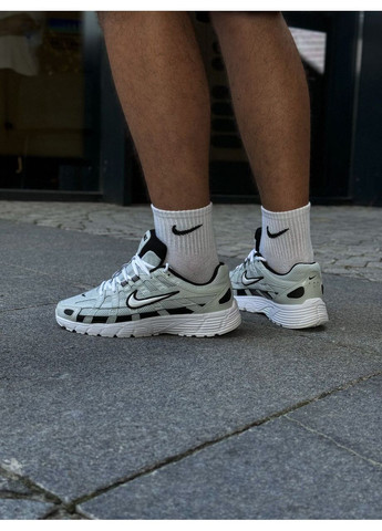 Цветные всесезонные кроссовки p-6000 натуральная кожа, серые Nike --8029