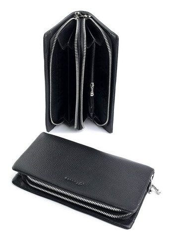 Кожаный женский кошелек черный No Brand (292920377)