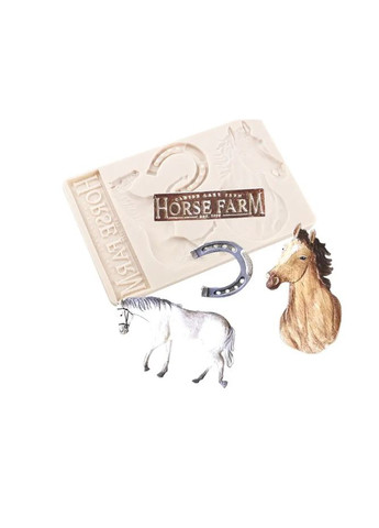 Молд силіконовий Кінь і підкова 203 на 128 мм сірий Jannet молди (354330878)