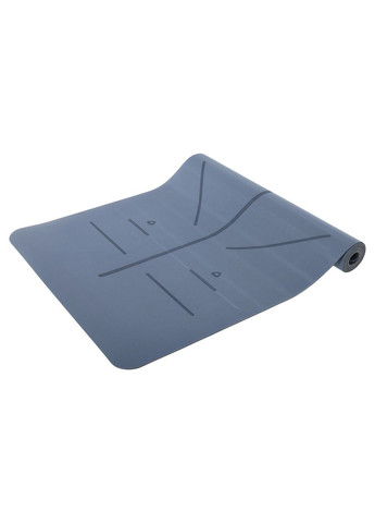 Коврик для йоги и фитнеса PU резина двухслойная 5мм FI-3867 (PU, RB, размер 183x68x0,5см, графитовый) Record (361439506)