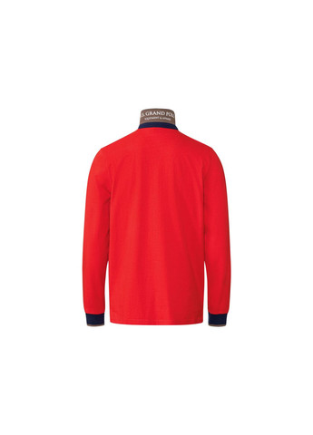 Футболка поло з довгими рукавами з планкою на гудзиках для чоловіка U.S. Grand Polo 498037 червоний Livergy (328388279)