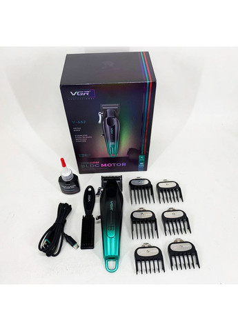 Аккумуляторная машинка для стрижки V-662. Цвет: зеленый VGR (364664266)
