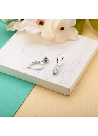 Серьги серебряные с подвесками Цефеида Голубой Топаз 925 Zirkon Skifska Etnika (364202769)