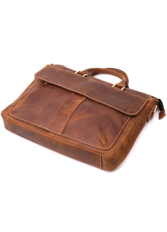 Стильный портфель в винтажном стиле из натуральной кожи 22673 Коричневый Vintage (292849644)