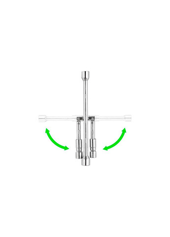 Ключ баллонный крестовой раскладной прочный для автомобиля 17 x 19 x 21 x 23 мм Intertool (332206812)