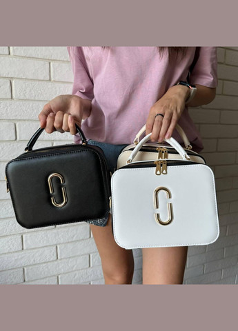 Стильная женская мини сумочка через плечо Marc, каркасная сумка черная белая Jacobs (362412086)