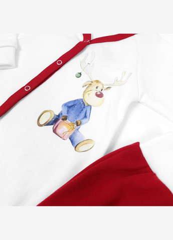 Комбінований демісезонний комплект боді штани з новорічним малюнком оленятко Tunes