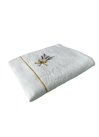 Полотенце махровое Lavendier для ванной 80х160 см белое с вышивкой TC303375827 TURComFor белый